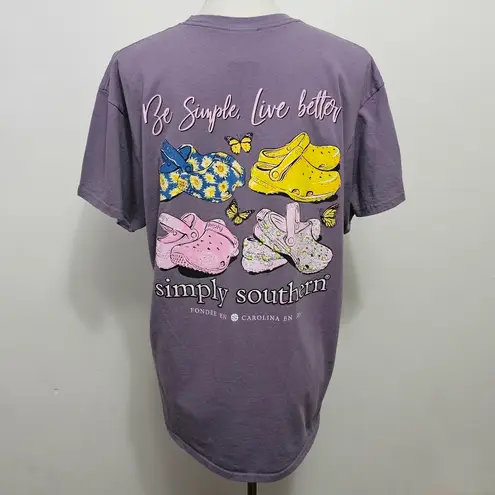 Simply Southern  Light Purple Be Simple Live Better Short Sleeve Tee Size Large
