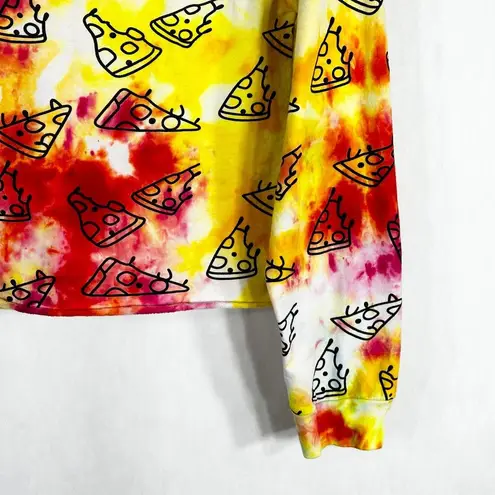 On Fire Large Hoodie Pizza Pizzazz Tie Dye All Over Print Yellow Red 1015 - Image 6