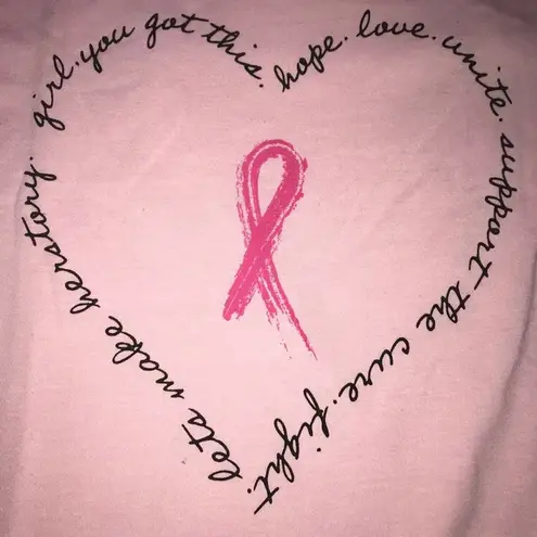 BREAST CANCER AWARENESS HOPE LOVE UNITE LIGHT PINK GRAPHIC TEE MEDIUM