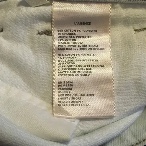 L'Agence L’Agence Women's Size 26 Audrey Mid Rise Cut Off Denim Shorts