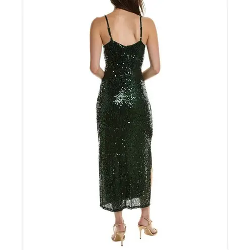 Taylor NWT green sequin cowl neck midi dress 6 Green
