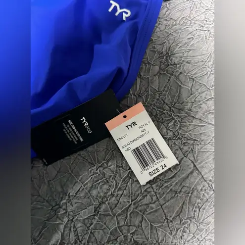 TYR Tyreco Solid Diamondback Swimsuit Royal Blue Sz 24