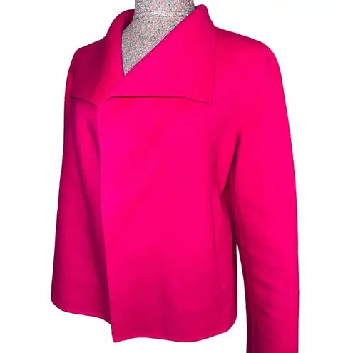 Talbots  Double-Face Wing Collar Wool Blend Jacket Fuschia Hot Pink Size XS