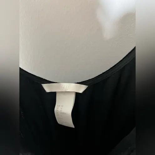 H&M  Black Lace Trim Velvet Jumpsuit - Image 3