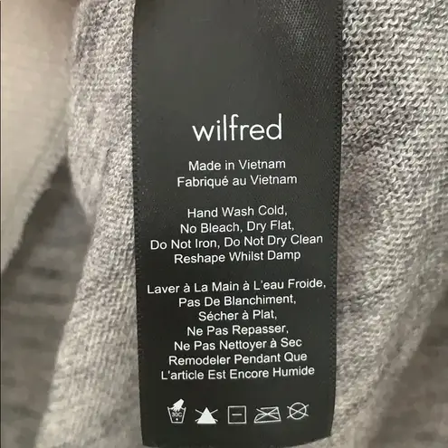 Wilfred Aritzia Size Large Gray/White Long Sleeve Sweater