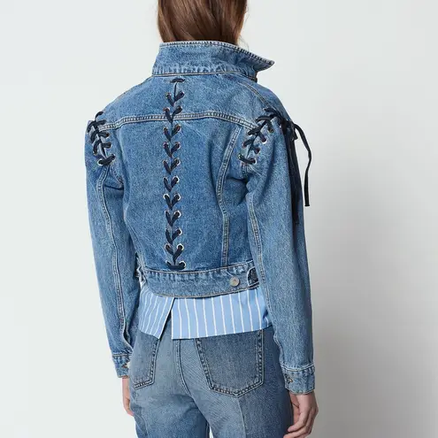 Sandro Blue Denim jacket with lace