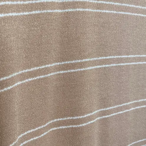 Boutique Intersection Beige/White Striped Short Sleeve T-Shirt Dress Size Small