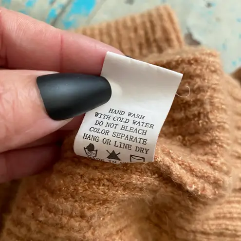 Debut Women's Mock Neck Long Sleeve Salmon Knit Sweater Dress Size Small