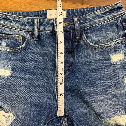 Gilded Intent Distressed Jeans Womens Size 25 High Rise Ankle Straight Leg Denim