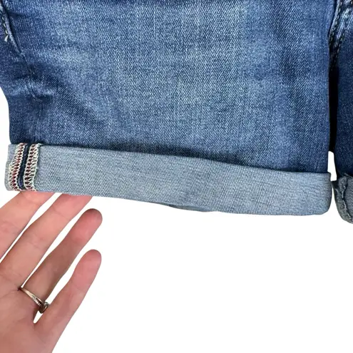 Silver Jeans Co Suki Medium Wash Cuffed Button Fly Mid Rise Jean Shorts Size 25
