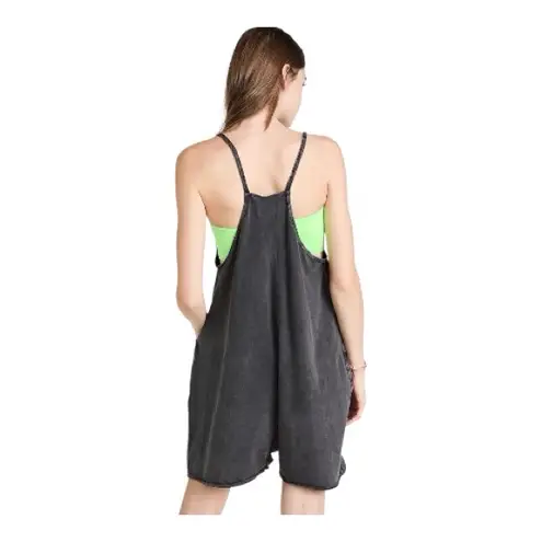 FP Movement Free People Hot Shot Romper Large Cotton Stretch Pocket Romper black