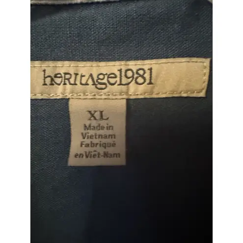 Heritage 1981 Hertige 1981 Women's XL Long Sleeve Gingham Check With Pearl Snaps Shirt