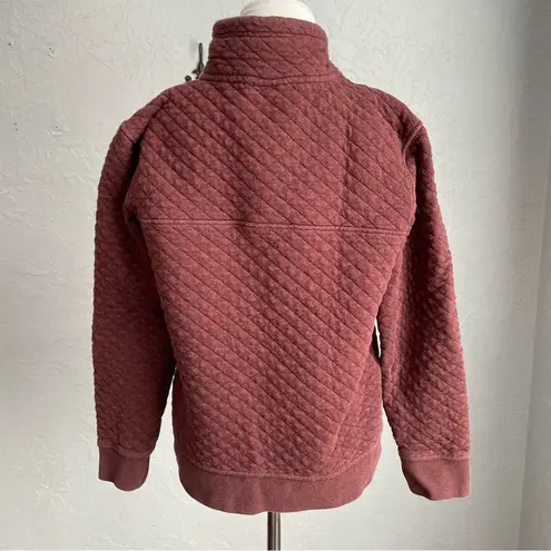 Patagonia  Cotton Quilt Snap Pullover Small Red Maroon Sweatshirt Organic