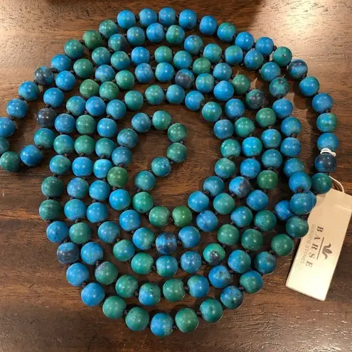 Barse Brand BARSE Genuine Azurite Magnesite Beaded Matte Necklace NWT 60”