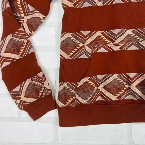 Rank 45 Summit Aztec Hoodie Women's XS Black Pullover Sweatshirt Western Hoodie Brown