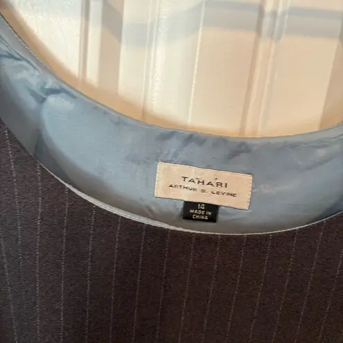 Tahari Gray Pinstripe Three Piece Skirt Suit Set Size 14