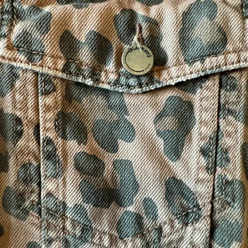 BLANK NYC  leopard print jean jacket