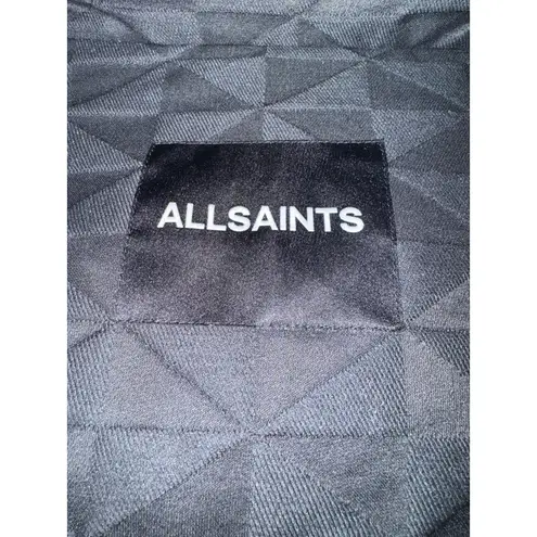 ALLSAINTS Peckham Geometric Jacquard women’s Puffer Jacket size 12 New no tags Black