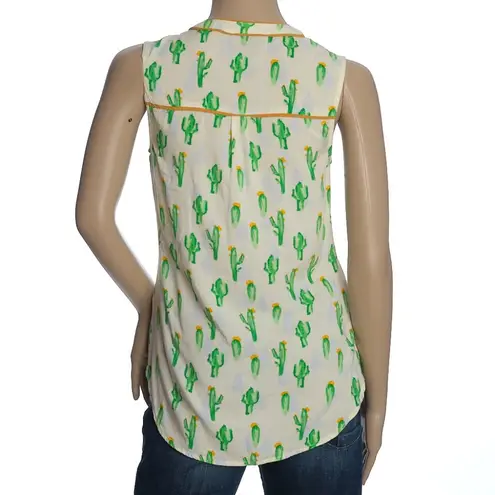 Modcloth  Cafe au Soleil White and Cactus Tank