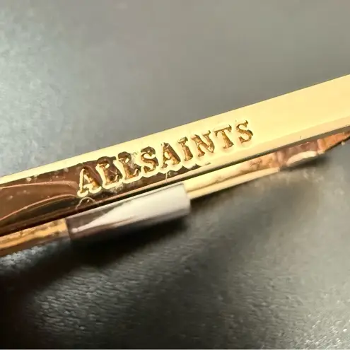 ALL SAINTS Hex Carabiner Gold & Silver-tone Hexagon Hoop Earrings 18.2g.