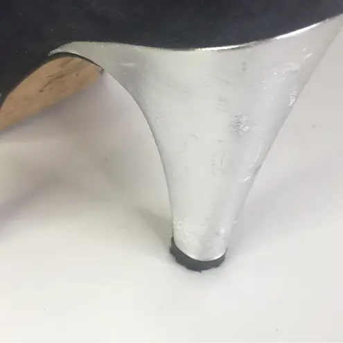 LK Bennett L. K. Bennett Size 7.5 black platform heels Suede black silver 4"