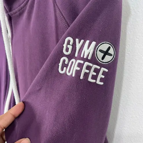 GYM + COFFEE Chill Zip Hoodie Womens XL Purple Long Sleeves Super Soft Casual