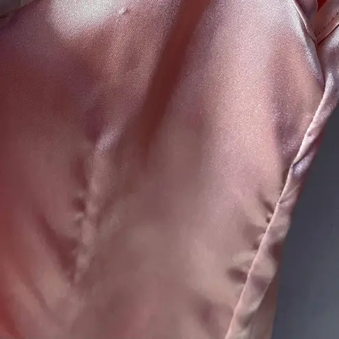 Coral Satin Embroidered Floral BabyDoll Top Size S GUC Pink