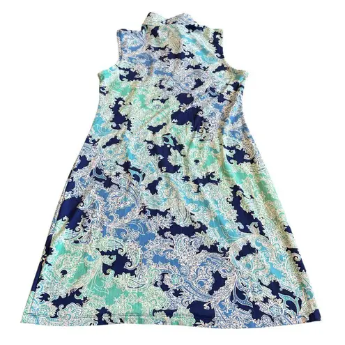 IBKUL Floral Print Sleeveless Dress Outdoor Tennis Athleisure Golf Sie Medium Blue