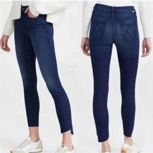 Mother Stunner Step Fray Ankle Jeans Women’s Size 26 Cross Your Fingers Zip Hem Blue