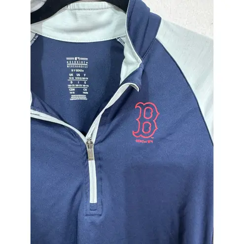 MLB Boston Red Sox Major League Baseball Maryland Raglan Half Zip Shirt Size L Blue Size L