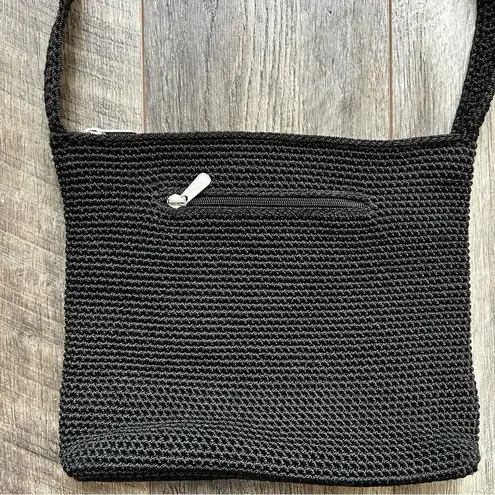 The Sak Original Crochet Knit Black Purse Shoulder Bag Medium Handbag