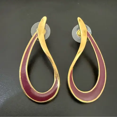 Vintage AVON Maroon Burgundy Enameled Gold