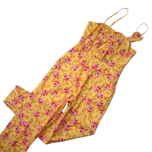 Farm Rio NWT Banana Sunshine Bow Top Jumper in Yellow Tank Jumpsuit XS