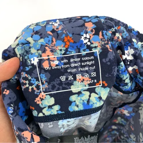 Sweaty Betty NWT Power 6" Biker Shorts Blue Floral Kaleidoscope Print M