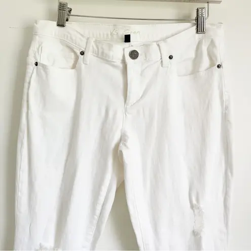 Victoria's Secret Victoria’s Secrets White Siren Distressed Jeans sz 8