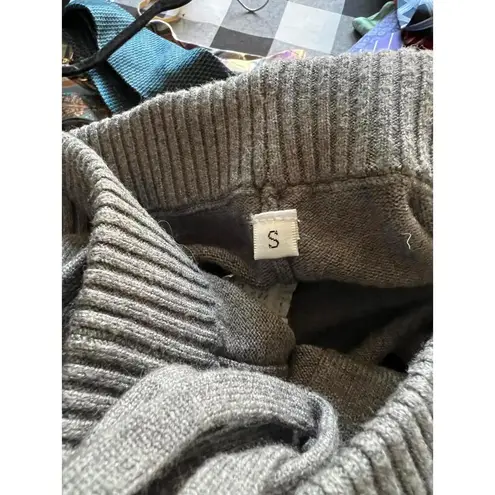 Cozy Heathered Brown Sweater Knit Jogger Pants with Drawstring Waist size Small