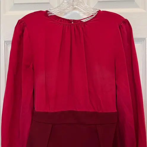 LK Bennett London Suzette Two-Tone Silk & Crepe Dress US Size 6/UK 10