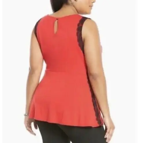 Torrid  Red Lace Peplum Top