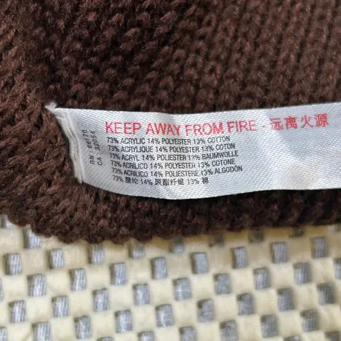 EUC Free People FP Beach Knit Halter Crop Top Sleeveless Wrap Tie Brown Small