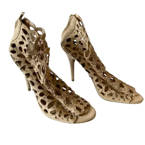 Zigi Soho Heels Booties Rhinestone Cutout Stiletto Party Shoes Size 10 Glamour