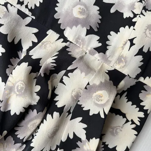 August Silk black white daisy print sleeveless dress wedding guest M
