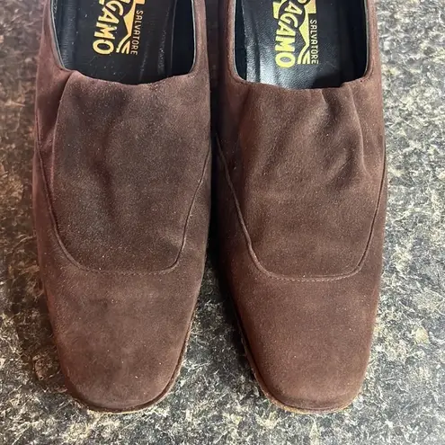 Salvatore Ferragamo Suede Block Heels