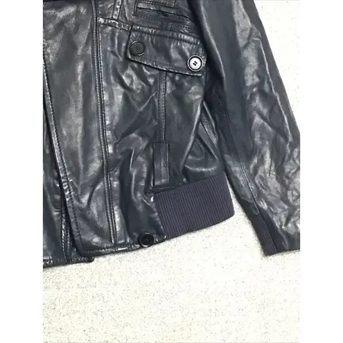 Pelle Studio Adult‎ Jacket Medium 100% Leather Black Y2K Bomber