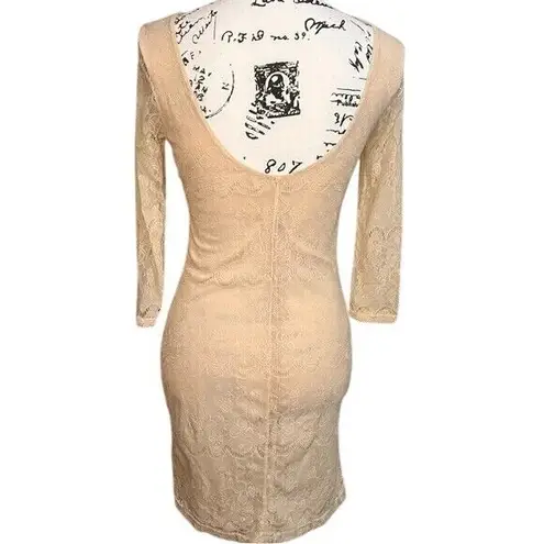 Urban Outfitters Pins and Needles Cream Lace Bodycon Dress S Bridal Mini