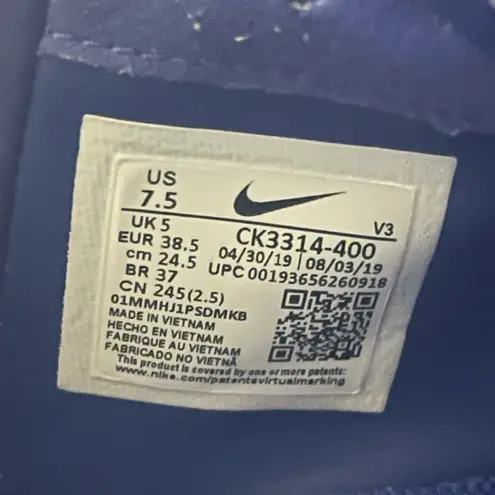 Nike  AIR FORCE 1 07 NXN X OLIVIA KIM NO COVER BLUE WOMENS SHOE SZ 7.5 CK3314-400