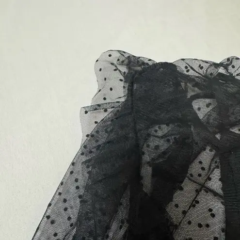DRA Los Angeles Black Sheer Swiss Dot Blouse Size XS