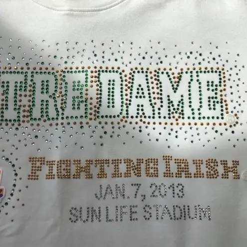 Notre Dame gold white and green sequin glitter shirt