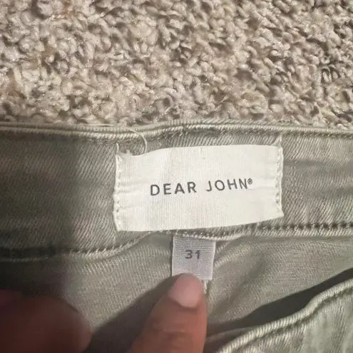 Dear John Gisele High Rise Skinny Jeans Olive Gray Casual Pants Size 31