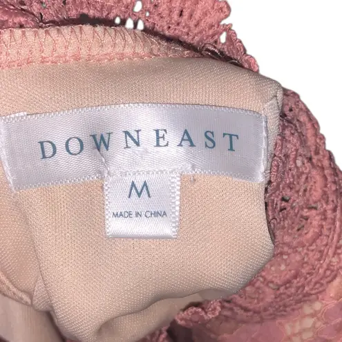 Downeast lace sheath dress mauve pink Medium High Neck