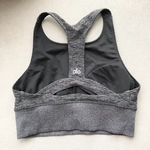 Alo Yoga Alosoft Serenity Bra Dark Heather Grey S